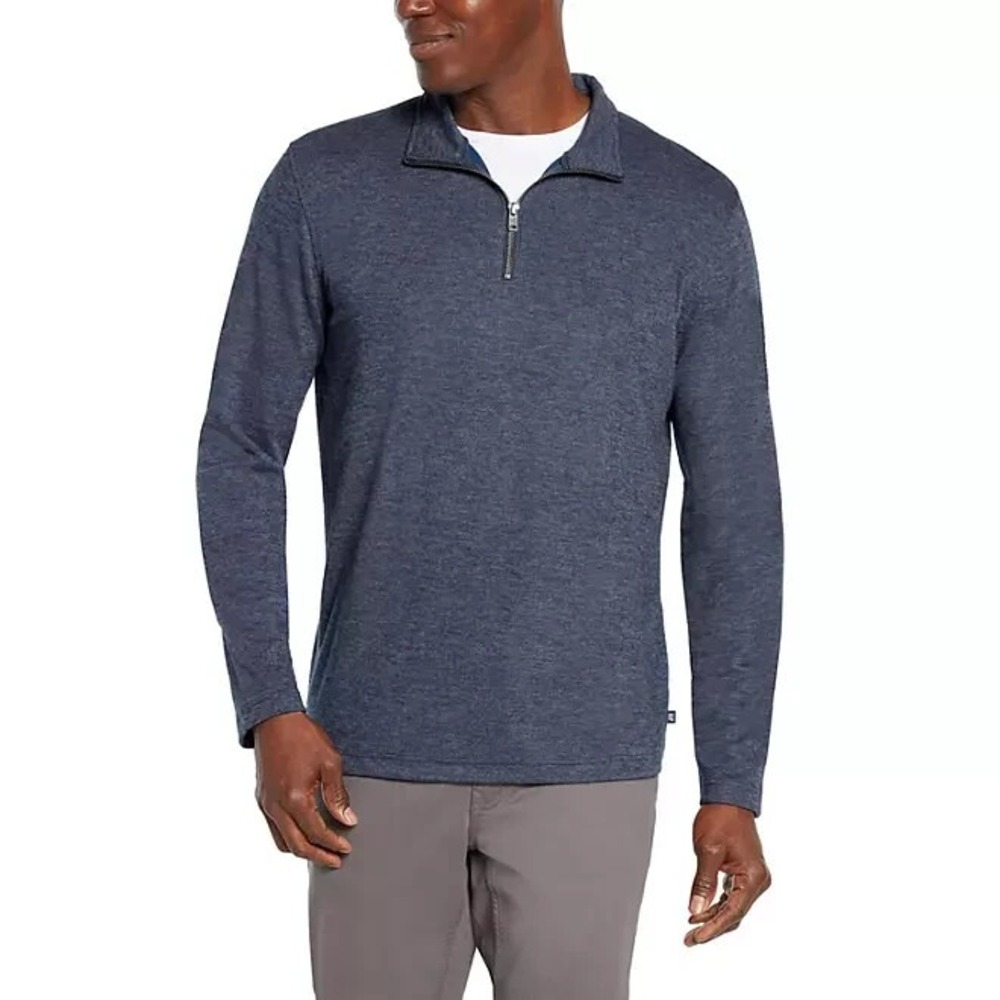 Gap Mens Half Zip Pullover Sweater Medieval Blue Small Heathered Knit